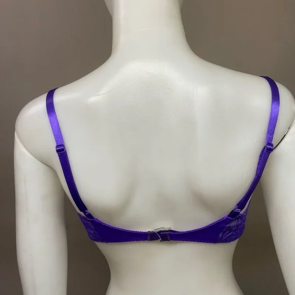 Christian Dior Vintage Budoir Purple Floral Lace Bra